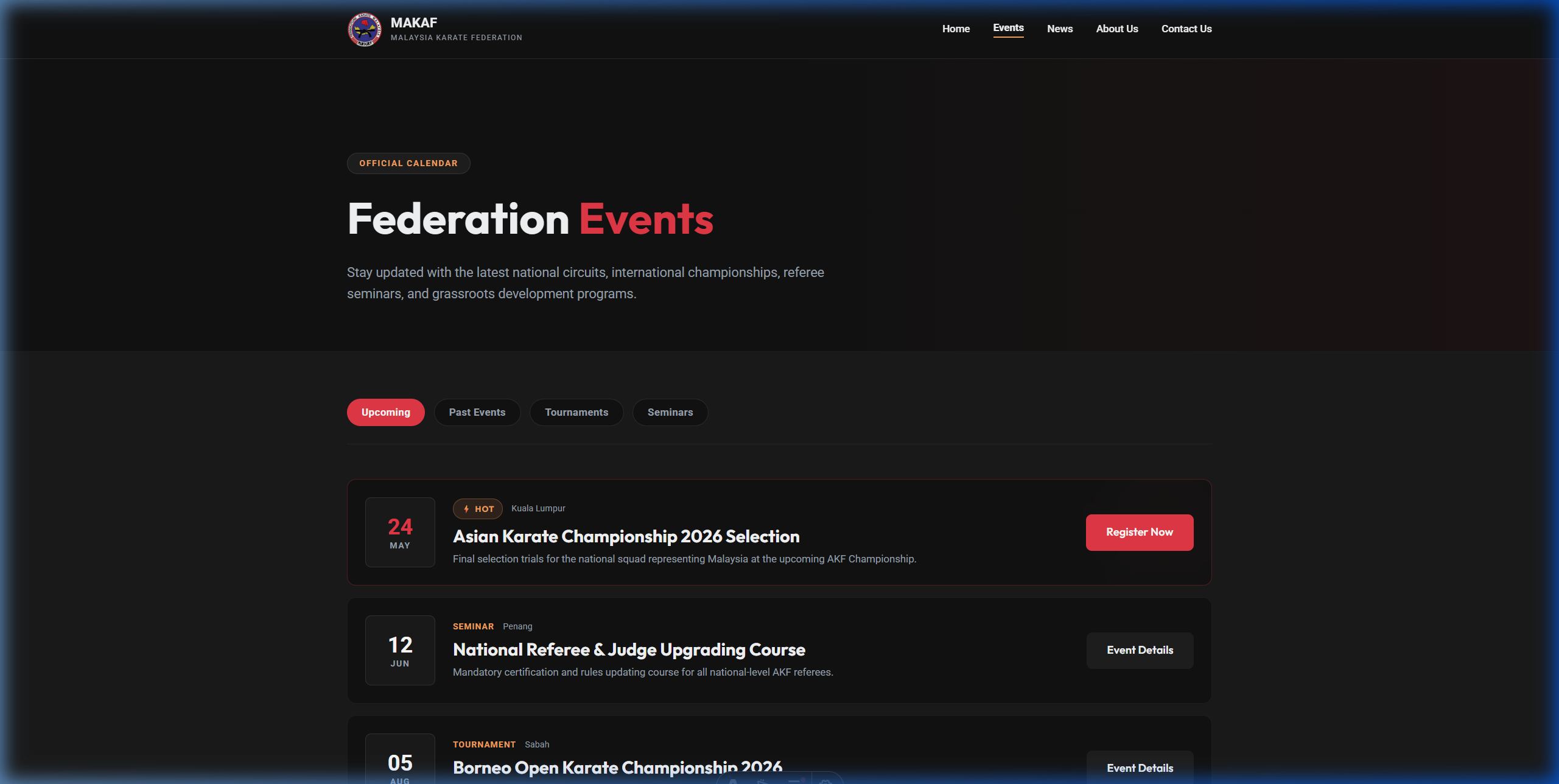 MAKAF Events Page